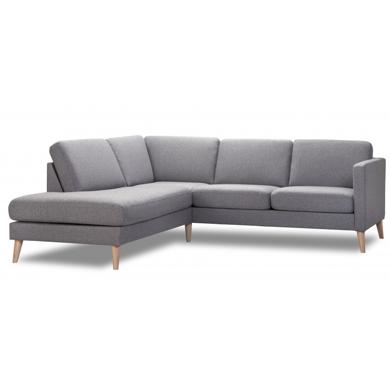 Ask hjørnesofa med venstre open-end Lysegrå 226x219cm