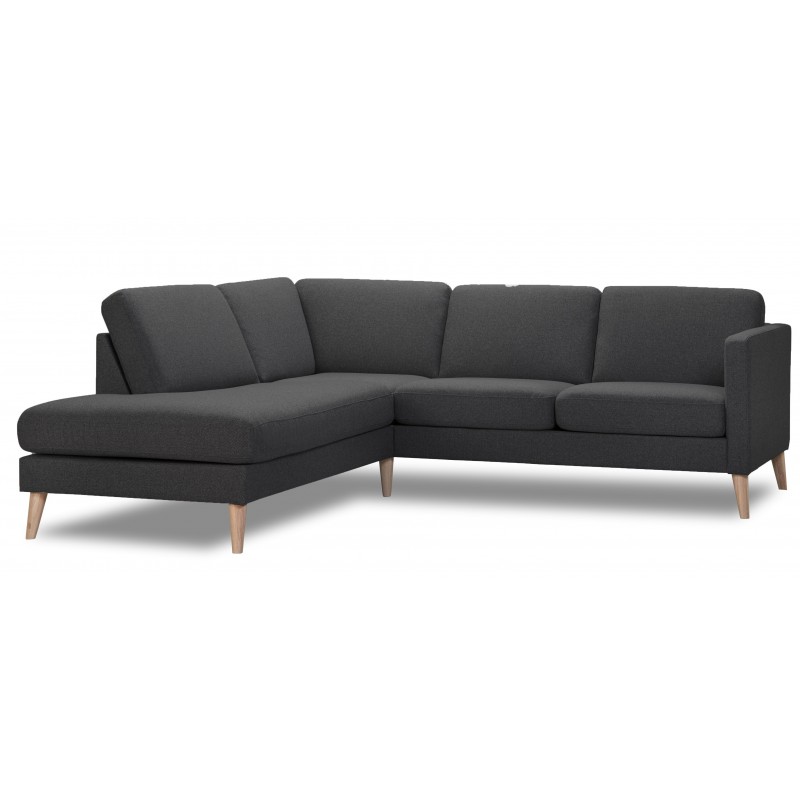 Ask hjørnesofa med venstre open-end antracit 226x219cm