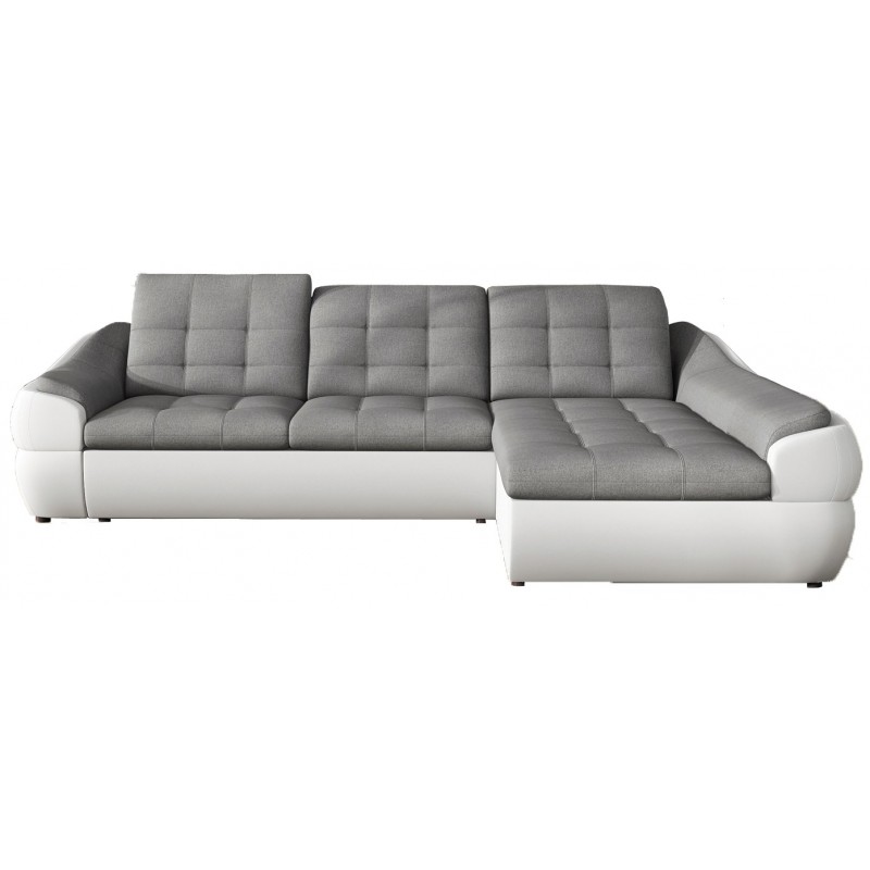 Siena Mini chaiselong Højrevendt lysegrå Inari 91 / Hvid PU Læder