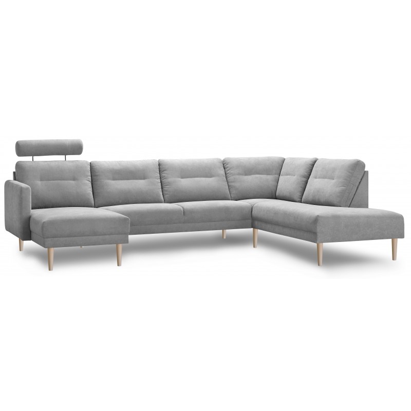 Chicago hjørnesofa med chaiselong og open end lysegrå venstrevendt OUTLET