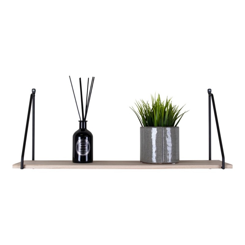 House Nordic - Arnhem Hylde - sort ramme og en træ hylde,65x17x27cm