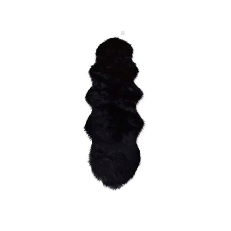 Lammeskind Imiteret - Lammeskind Imiteret, Sort 60X180 Cm