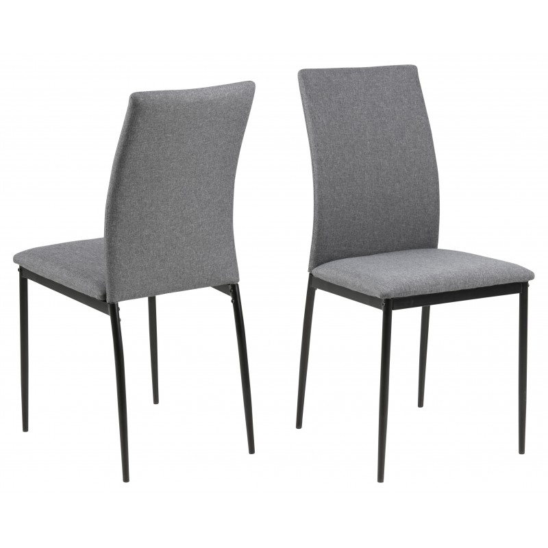 DEMINA Spisebordsstol grå Sawana stof