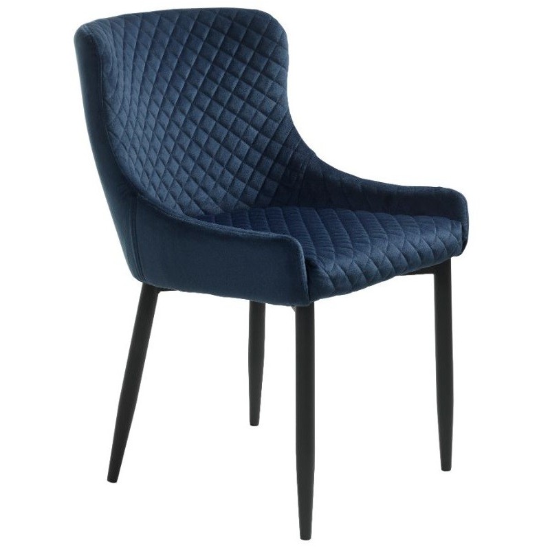 Boston Spisebordsstol blå velour