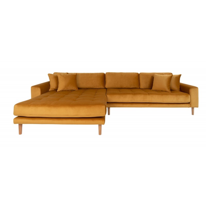 Lido - Venstrevendt Chaiselongsofa - Sennepsgul velour