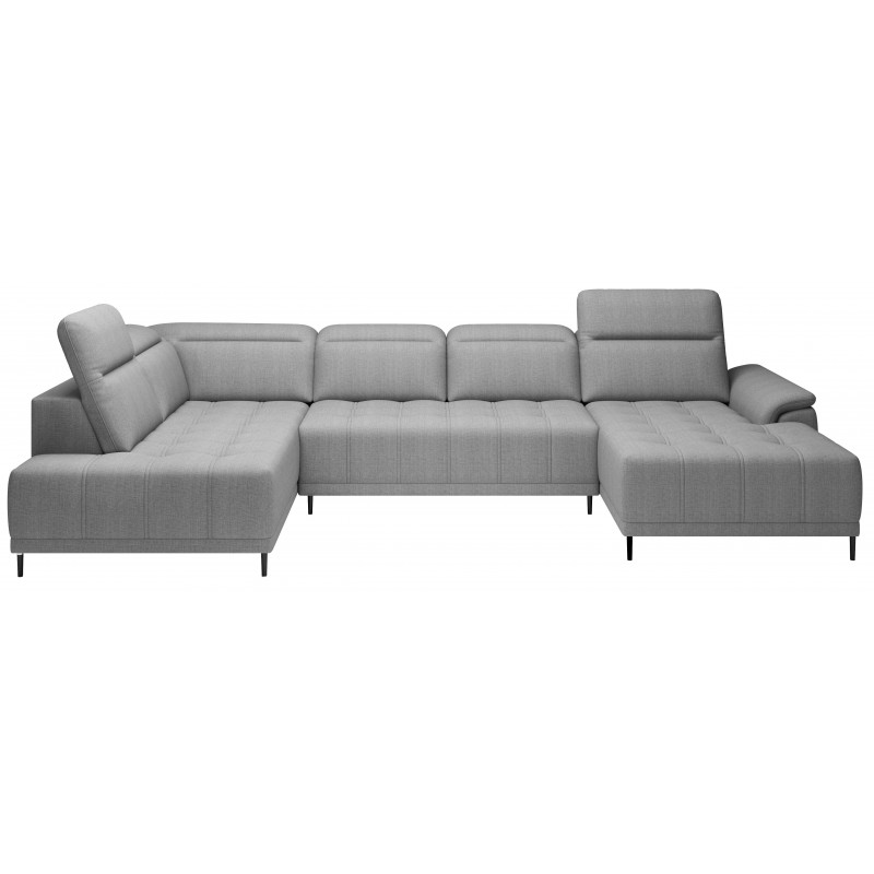 FOCUS U sofa grå stof venstrevendt