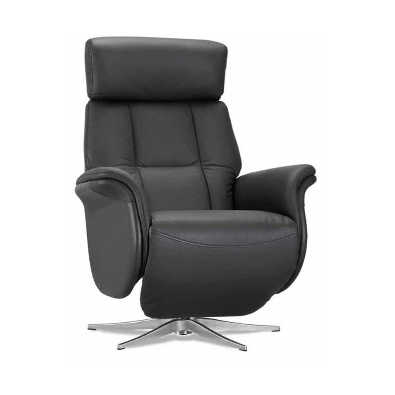 Mars 2 lænestol med indbygget fodskammel – læder