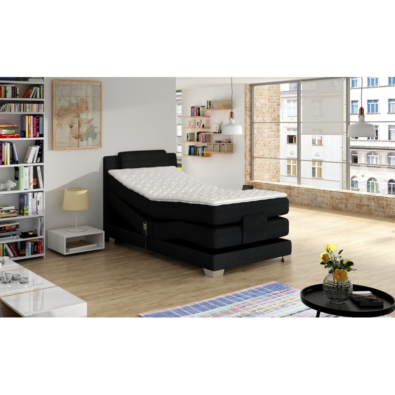 Nordica Elevationsseng 100x200 sort stof