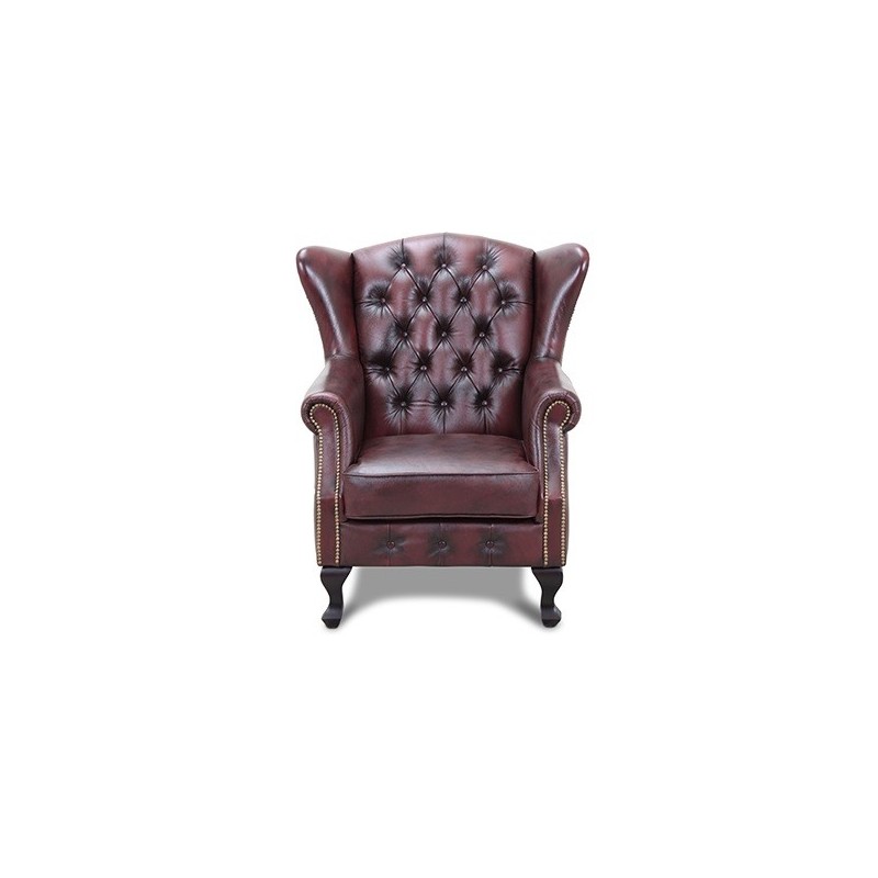 Aberdeen Liverpool  chesterfieldstol Okseblod ægte læder