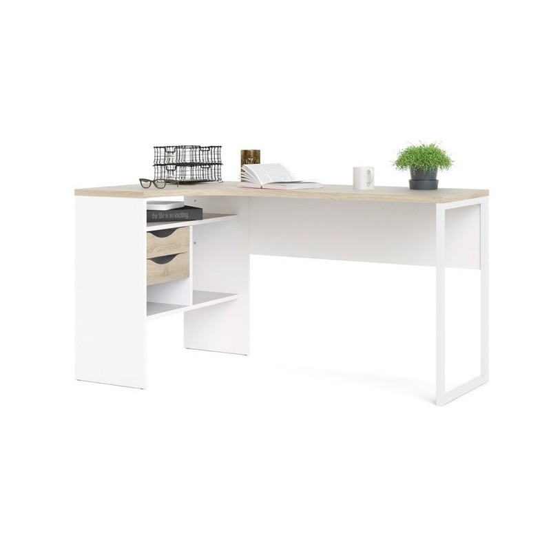 Surrey skrivebord - Hvid/Eg