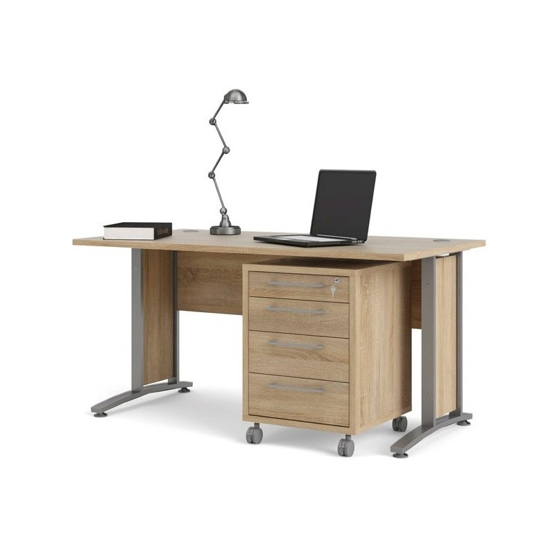 Rio skrivebord 150cm med skuffesektion Eg struktur