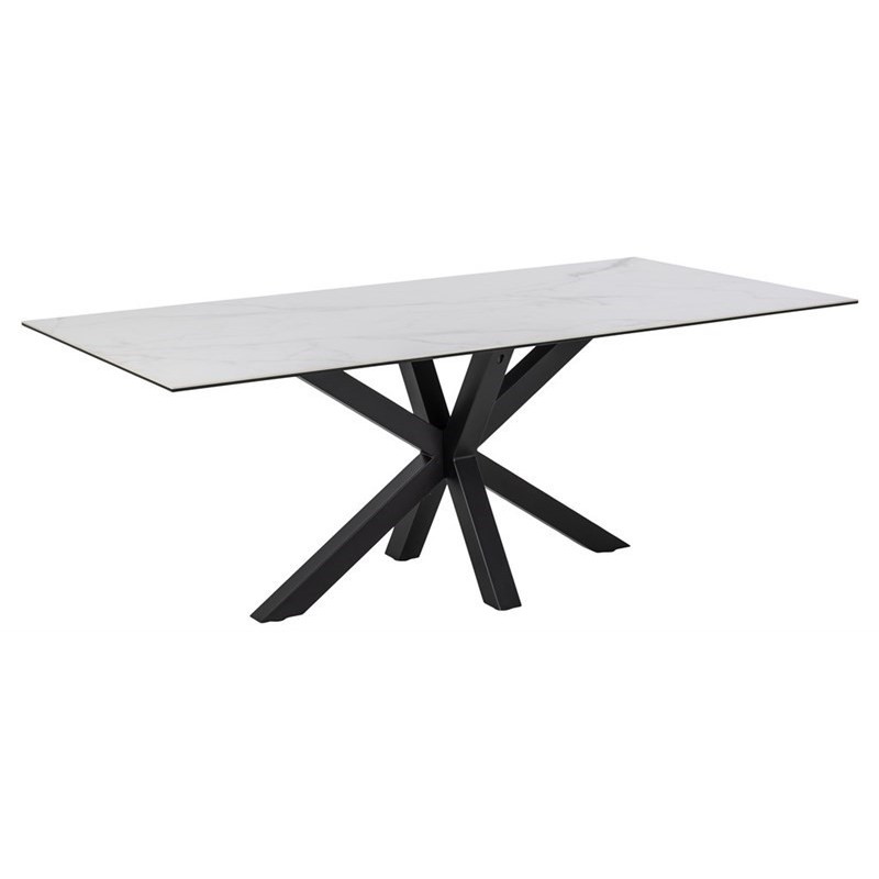 Hadsund spisebord keramik Hvid Marmor Look 160 cm