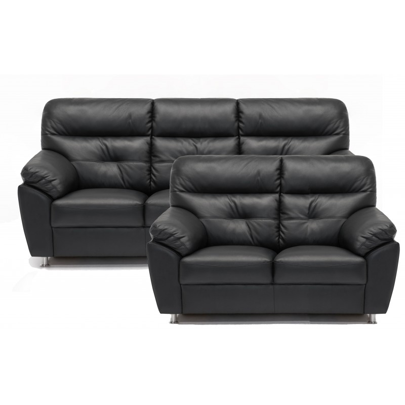 Hjort Knudsen Dalby 2+3 pers sofasæt ægte Semianilinlæder