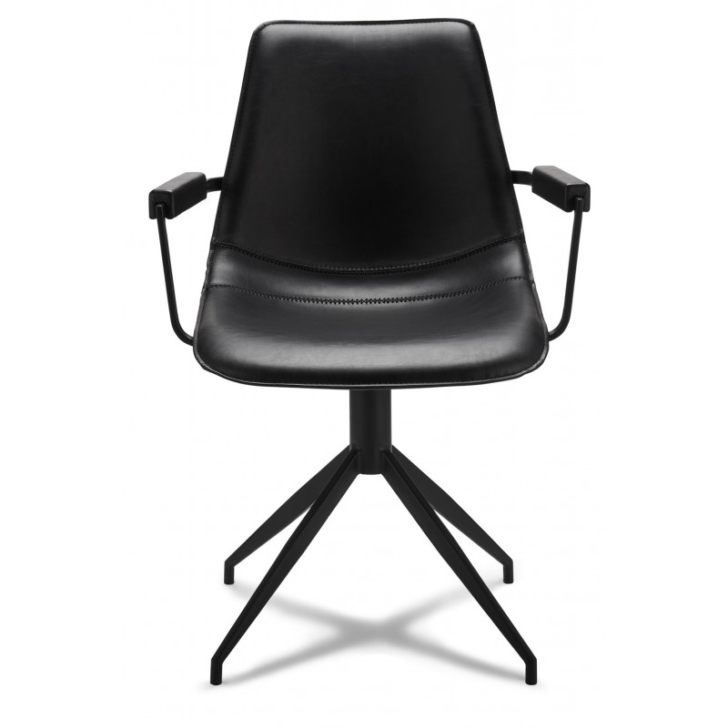 Isabel spisebordstol med armlæn - Sort