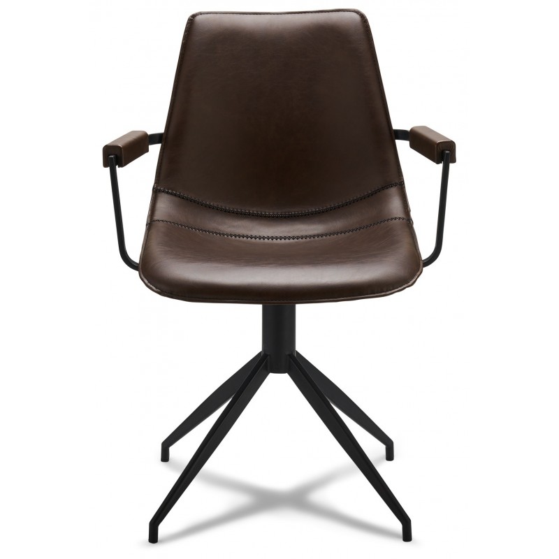 Isabel spisebordstol med armlæn - Mørkebrun