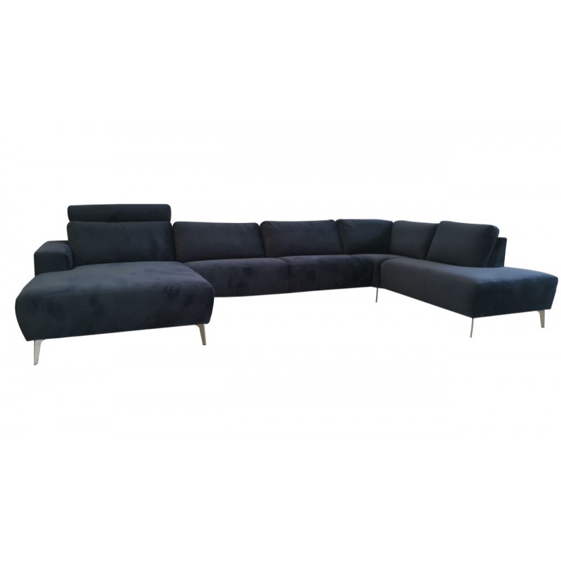 Hjort Knudsen Copenhagen U-sofa venstrevendt Velour midnight blue