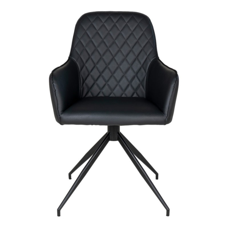 MILAS Spisebordsstol med Drejestol i sort PU