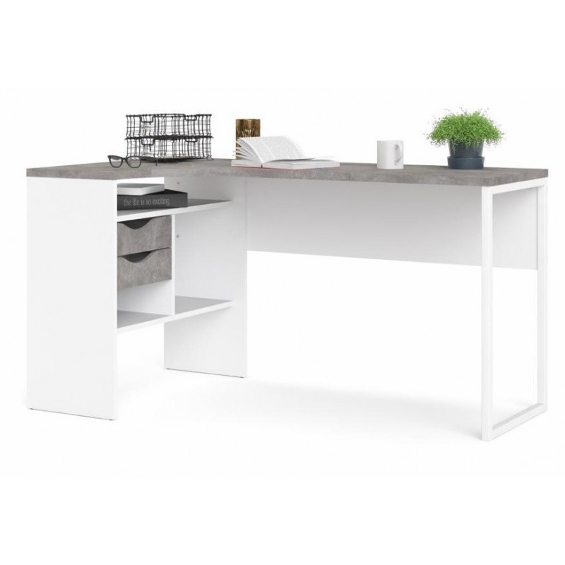 Skrivebord Vesterholm Function Plus L-formet hjørneskrivebord Hvid/Trøffel 145Ã81 cm FSC