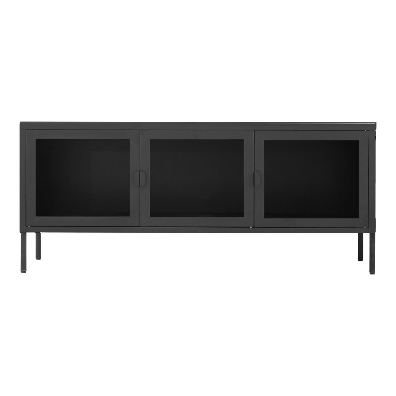 Brisbane TV-Bænk - TV-Bænk i i sort med glaslåger 40x130x55 cm