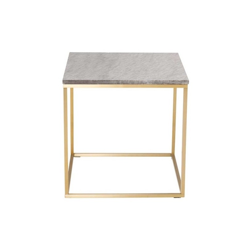 Marmor Sidebord i Grå Marmor med Messingstel