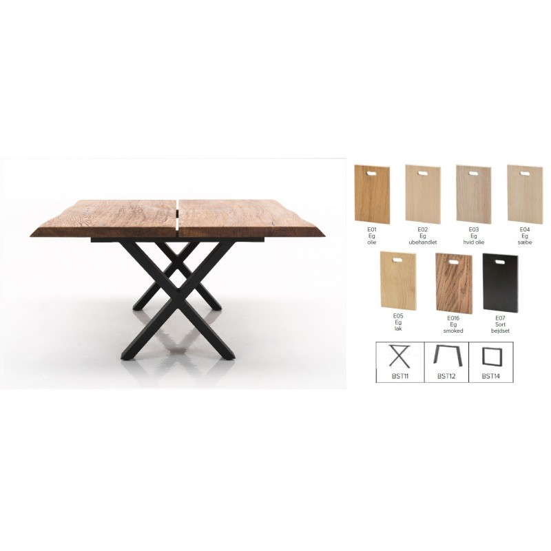 Hjort Knudsen Plankesofabord 130x70 cm med bølgekant