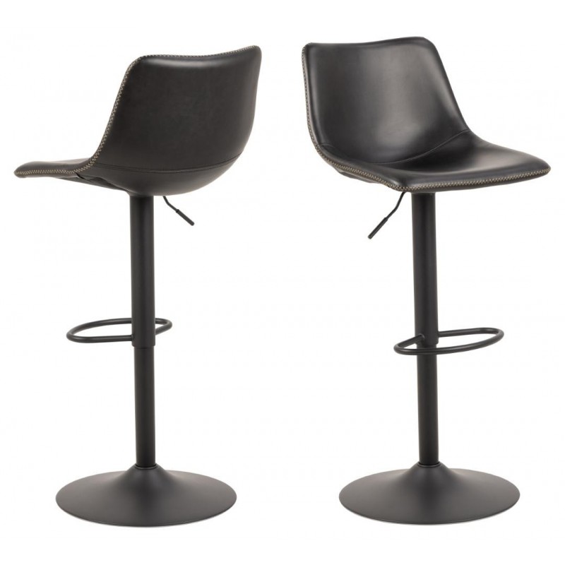 I_Oregon barstol sort  læderlook