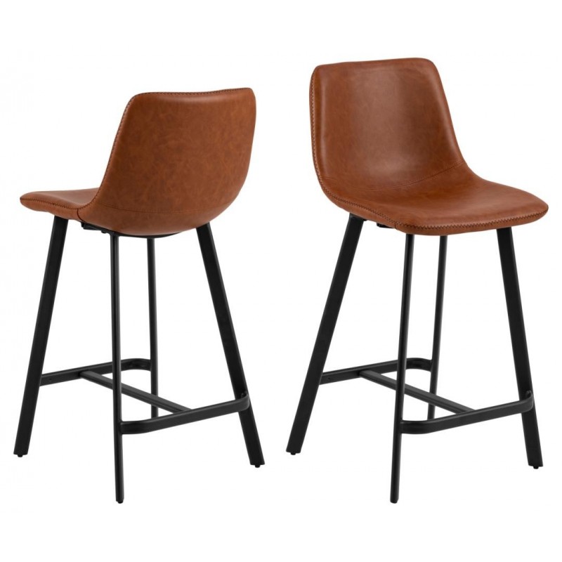 I_Oregon counterstol brun  læderlook