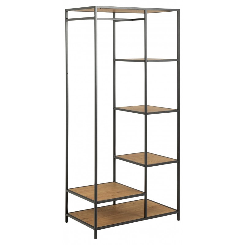 Seaford klædeskab sort  metal