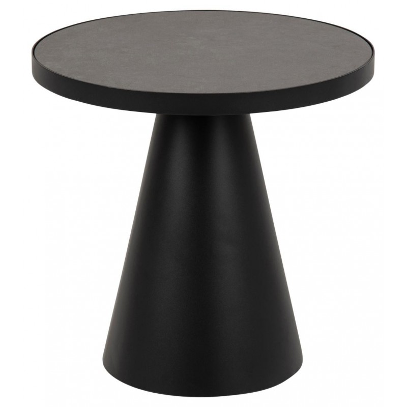 Soli sofabord sort  glas Ø45